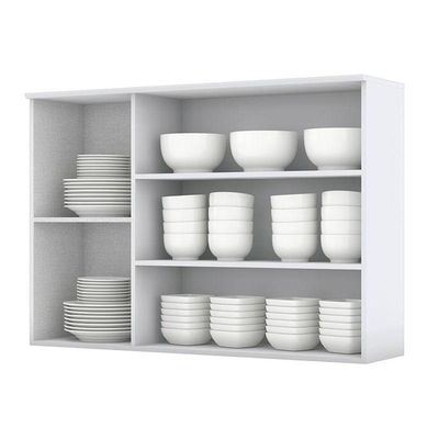 Armário Aéreo 3 Portas Com Vidro 120 Cm Americana Branco Hp - Henn