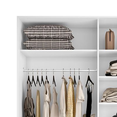 Guarda-Roupa Casal com 1 Espelho Belluno 2 PT 3 GV Branco