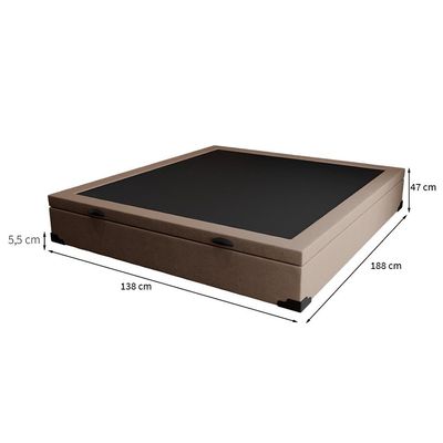 Base para Cama Box Casal Martin Premium com Baú Linho (47x138x188 cm) Bege