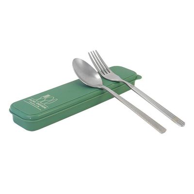 Conjunto Kit Fitness De 3 Peças E Porta Talheres Portátil Cor Verde