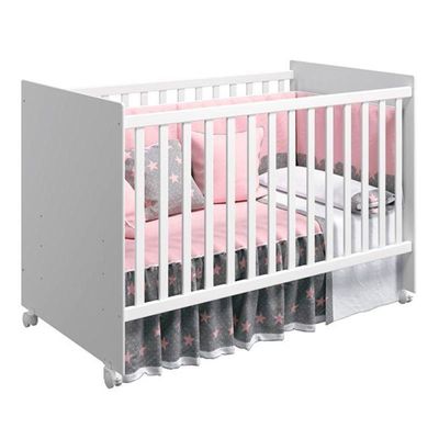Berço Americano Tico E Guarda Roupa Infantil Ane Branco Brilho - Phoenix Baby