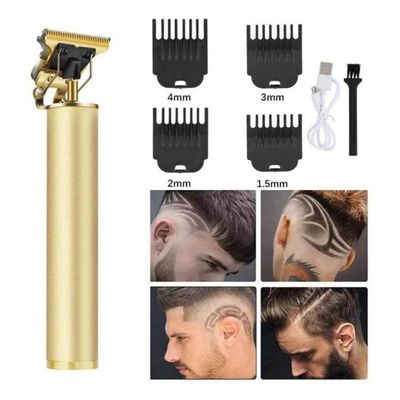 Máquina De Cortar Aparador De Cabelo E Barbeador T9 Dourado