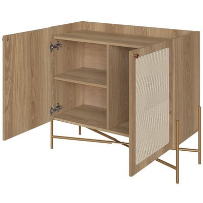 Balcão Aparador Cantinho do Café Industrial Indy A03 Hanover Dourado - Lyam Decor
