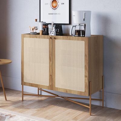Balcão Aparador Cantinho do Café Industrial Indy A03 Hanover Dourado - Lyam Decor