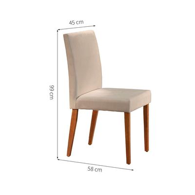 Conjunto com 2 Cadeiras de Jantar Tália II Creme