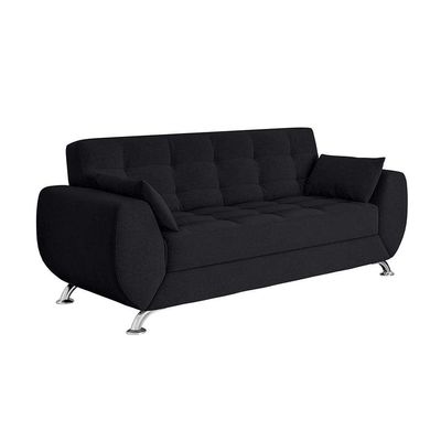 Sofá 3 Lugares Larissa Suede Preto