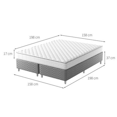 Cama Box com Colchão Queen Howie Espuma D33 (17x158x198) Branco e Cinza