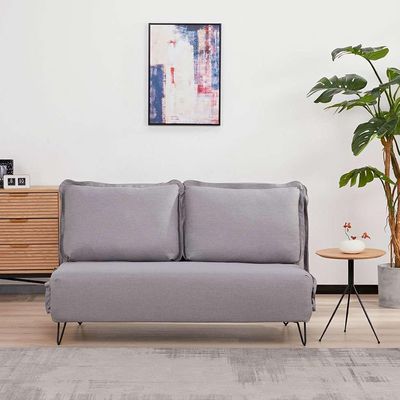 Sofá-Cama 2 Lugares Casal Bergamo Cinza Claro