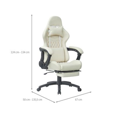 Cadeira Gamer Creed Creme e Laranja