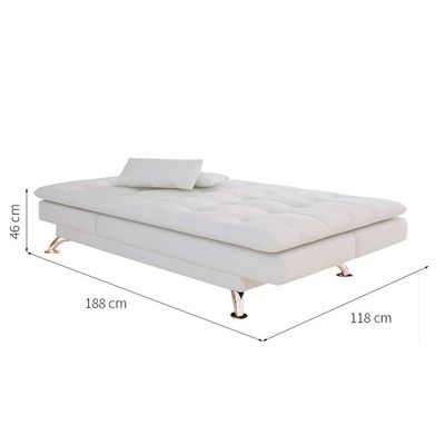 Sofá-Cama Casal 3 Lugares Amanda Branco