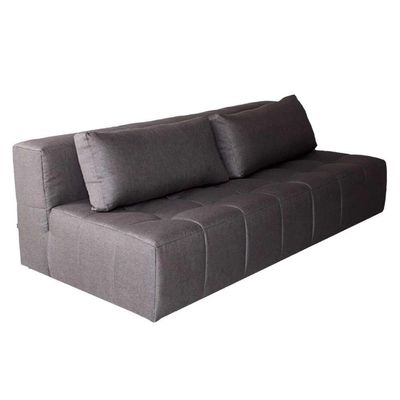 Sofá Modular 3 Lugares com Puff Soho Linho Grafite