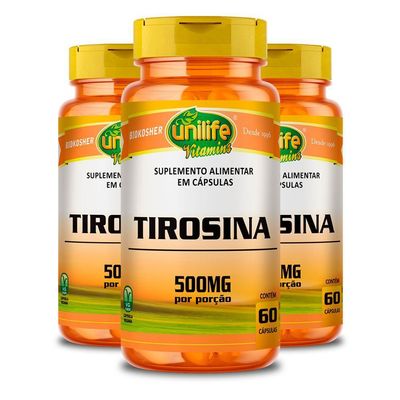Kit 3 Tirosina Unilife 60 Cápsulas 470mg