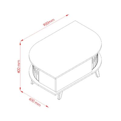 Kit Sala de Estar Mesa de Centro e Aparador Estoril Madetec Cumaru Opala