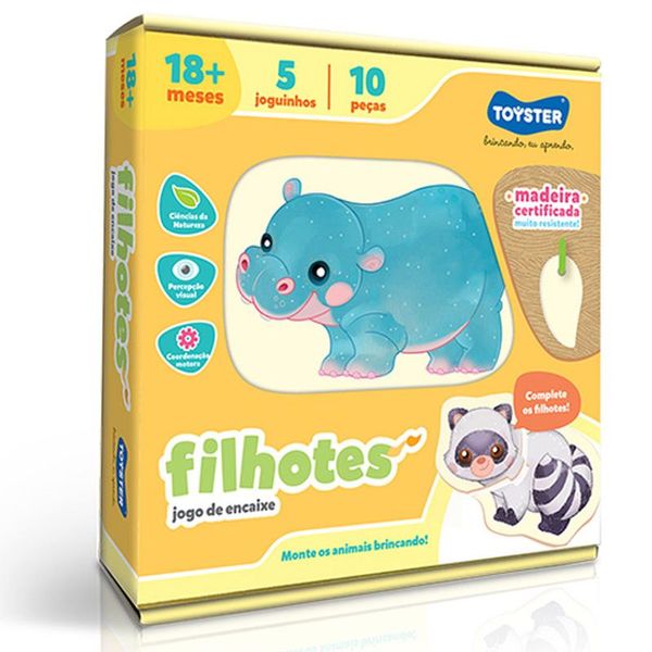 Jogo Encaixando Filhotes - Coruja/Urso/Raposa Toyster Jogo Encaixando Filhotes - Coruja/Urso/Raposa Toyster