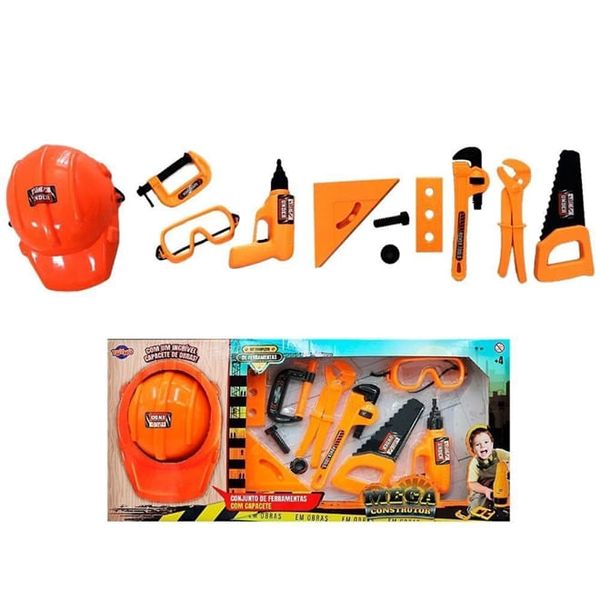 Kit Ferramenta com Capacete Infantil Toyng Kit Ferramenta com Capacete Infantil Toyng