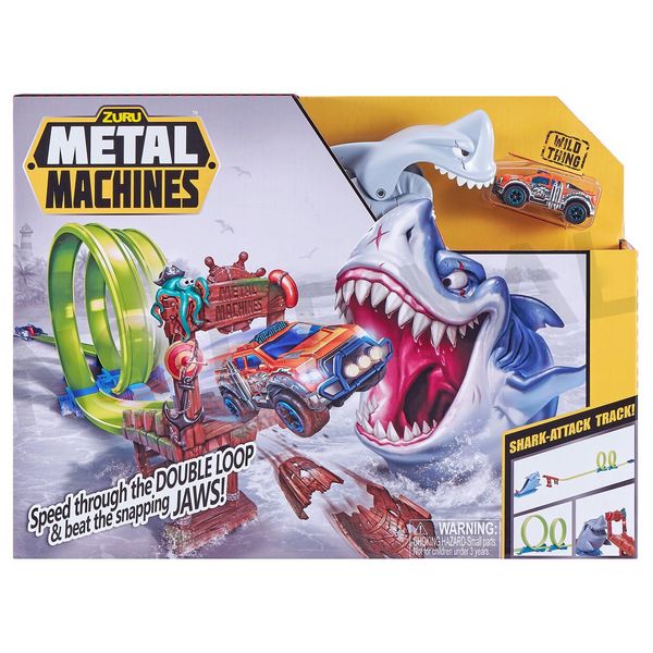 Lançador Pista Metal Machines Shark Attack Candide