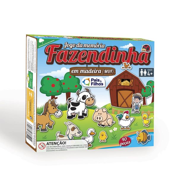Jogo da Memória Fazendinha Pais E Filhos Jogo da Memória Fazendinha Pais E Filhos