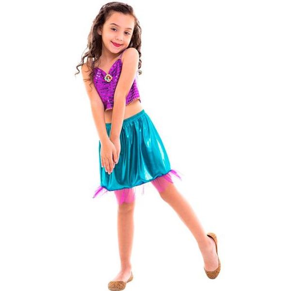 Fantasia Ariel - Cropped e Saia - P - Regina Regina Fantasia Ariel - Cropped e Saia - P - Regina Regina