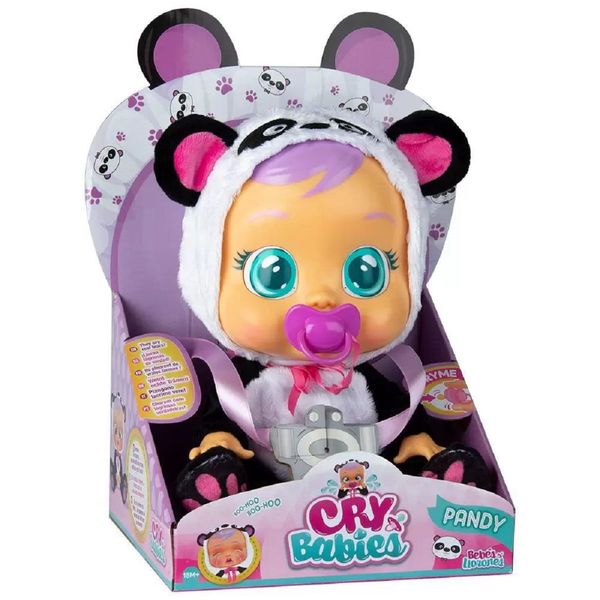 Boneca Crybabies Pandy com Chupeta Multilaser