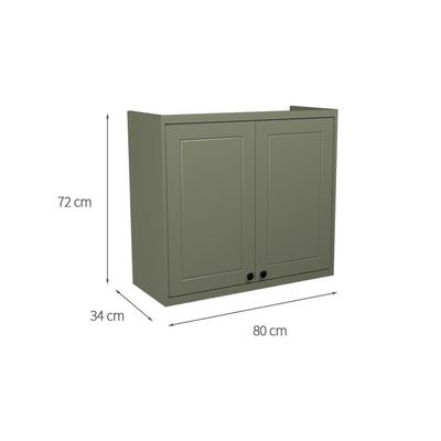 Armário Aéreo Évora 2 PT Verde Hill 80 cm