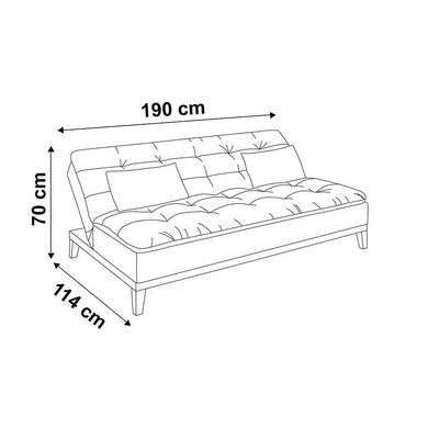 Sofá-Cama 3 Lugares Casal Premium Base e Pés de Madeira Suede Bege