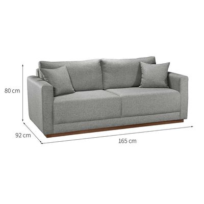 Sofá 2 Lugares Portinari Poliéster Cinza 165 cm