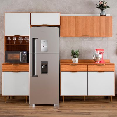 Cozinha Compacta Vittória 4 PT 1 GV Freijó e Off White