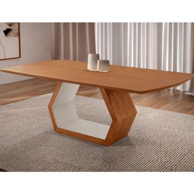 Mesa Para Sala De Jantar Ane Cinamomo Com Off White/cinamomo Imbuia