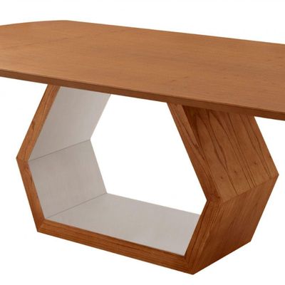 Mesa Para Sala De Jantar Ane Cinamomo Com Off White/cinamomo Imbuia