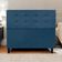 Cabeceira Decorativa Ivy Para Cama De Casal 140 Cm Suede Azul-marinho, Suede