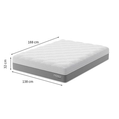 Colchão Casal Sublime Mola Ensacada e Espuma Viscoelástica (32x138x188) Cinza e Branco