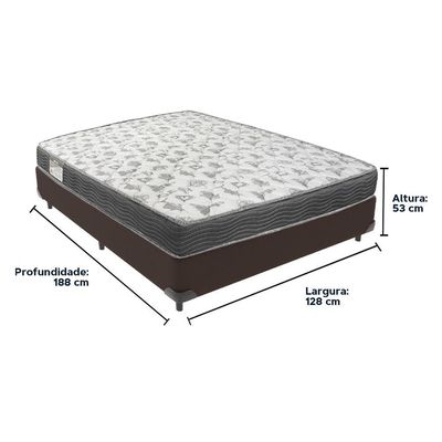 Cama Box Marrom E Colchão Iso100 Espuma D33 Viúvo Ortobom