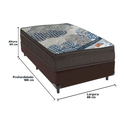 Cama Box Marrom E Colchão Iso Superpocket Molas Ensacadas Solteiro Ortobom