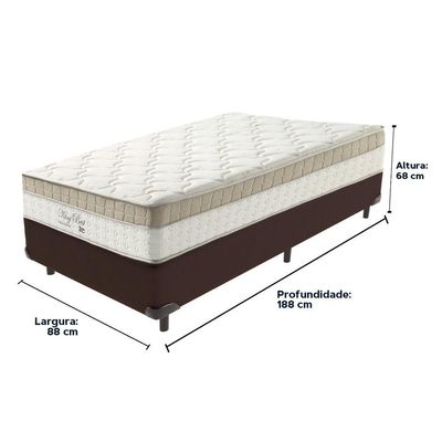 Cama Box Marrom E Colchão King Best Molas Ensacadas Solteiro 88x188x33 Anjos