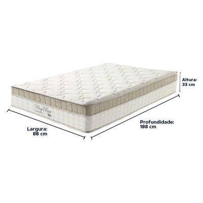 Cama Box Bege E Colchão King Best Molas Ensacadas Solteiro 88x188x33 Anjos