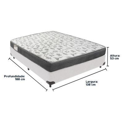 Cama Box Branco E Colchão Iso100 Espuma D33 Casal Ortobom