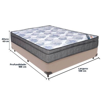 Cama Box Bege E Colchão Iso Superpocket Molas Ensacadas Casal Ortobom