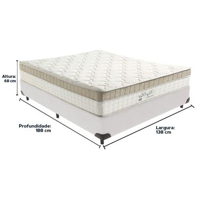 Cama Box Branco E Colchão King Best Molas Ensacadas Casal 138x188x33 Anjos