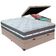 Cama Box Baú Bege E Colchão Black Graphite Molas Ensacadas Casal Anjos