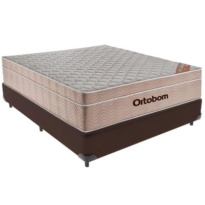 Cama Box Marrom E Colchão Airtech Springpocket Molas Ensacadas Casal Ortobom