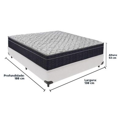 Cama Box Branco E Colchão Airtech 150 Espuma D45 Casal Ortobom