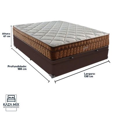 Cama Box Baú E Colchão Anjos Star Pillow In Molas Ensacadas Casal Anjos Casal Marrom