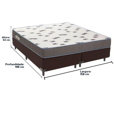 Cama Box Marrom E Colchão Light Espuma D33 Queen Ortobom