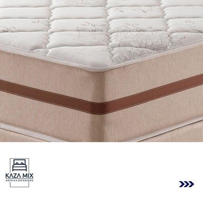 Cama Box Marrom E Colchão Classic 22 Cm Molas Ensacadas Queen Anjos