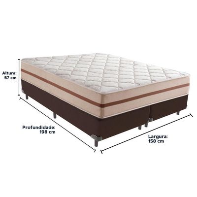 Cama Box Marrom E Colchão Classic 22 Cm Molas Ensacadas Queen Anjos