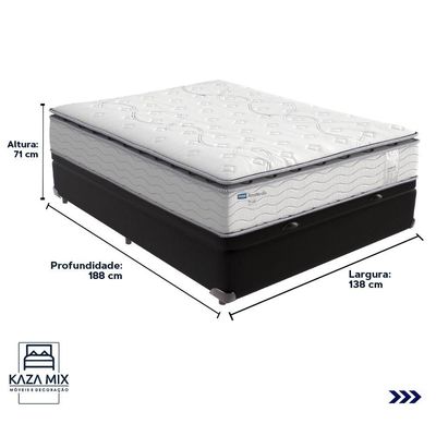 Cama Box Baú E Colchão Amsterdã Molas Ensacadas Casal Probel Casal Preto