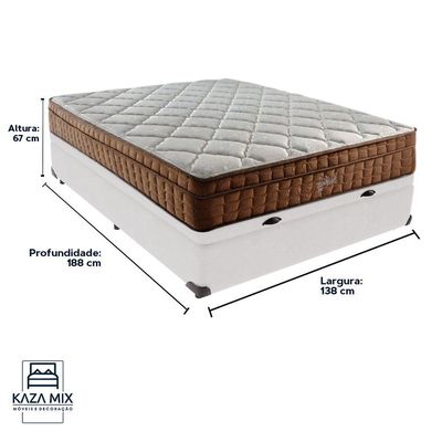 Cama Box Baú E Colchão Anjos Star Pillow In Molas Ensacadas Casal Anjos Casal Branco
