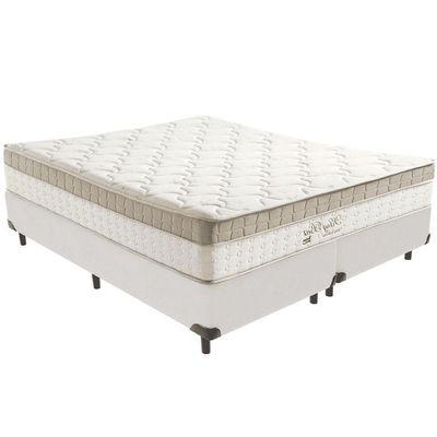 Cama Box Branco E Colchão King Best Molas Ensacadas King 193x203x33 Anjos