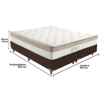 Cama Box Marrom E Colchão King Best Molas Ensacadas King 193x203x33 Anjos