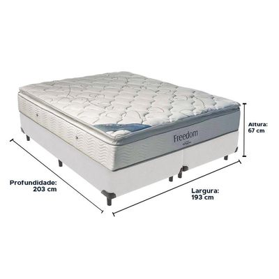 Cama Box Branco E Colchão Freedom Molas Ensacadas King Ortobom